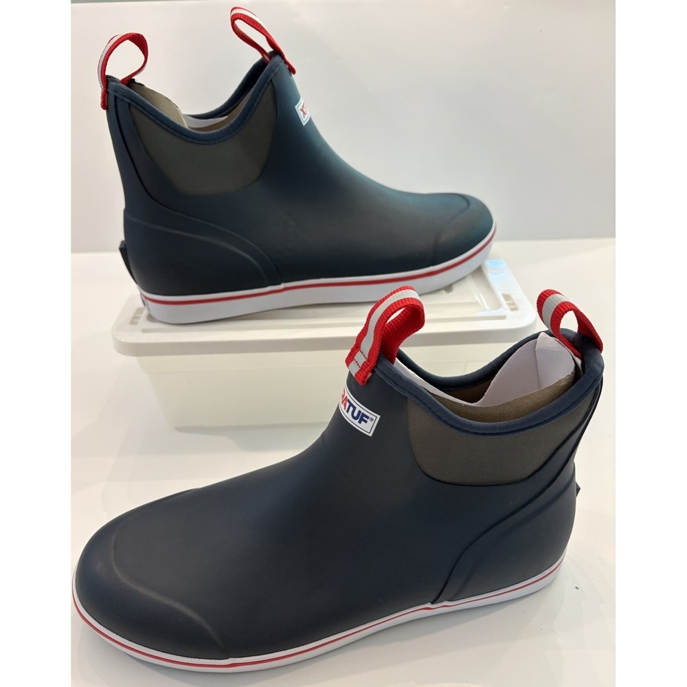 Xtratuf 6" Ankle Rubber Deck Boots Round Toe Navy Blue Pull-On Men's Size 9 NWOB